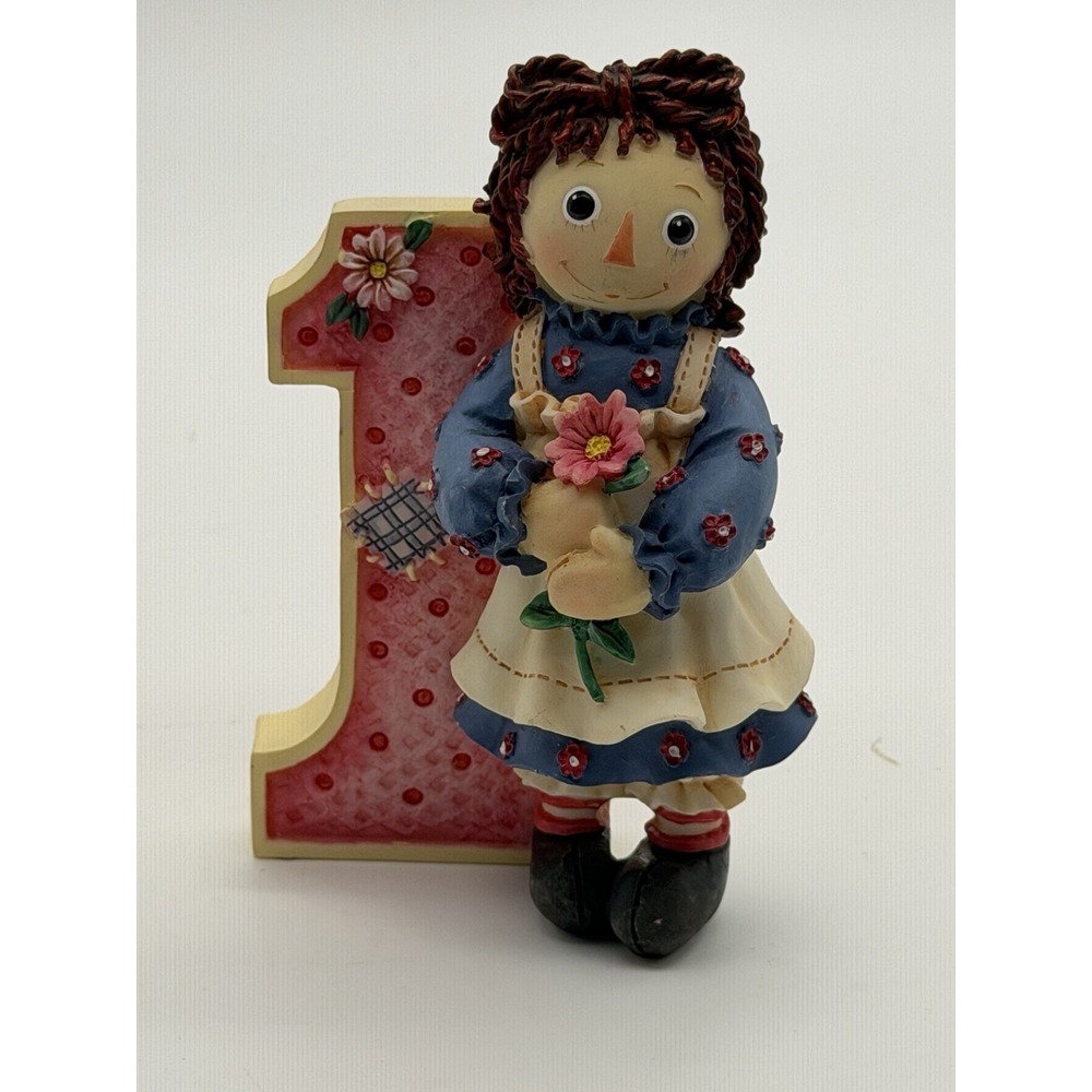Enesco Raggedy Ann 4" Figurine w/Flower - Age 1 "Turning One is So Much Fun"